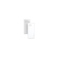 Dudao K6Pro 10000mAh Powerbank - 10W Fast Charge with 4 Cables - Sleek White Design - Ultimate Portability!